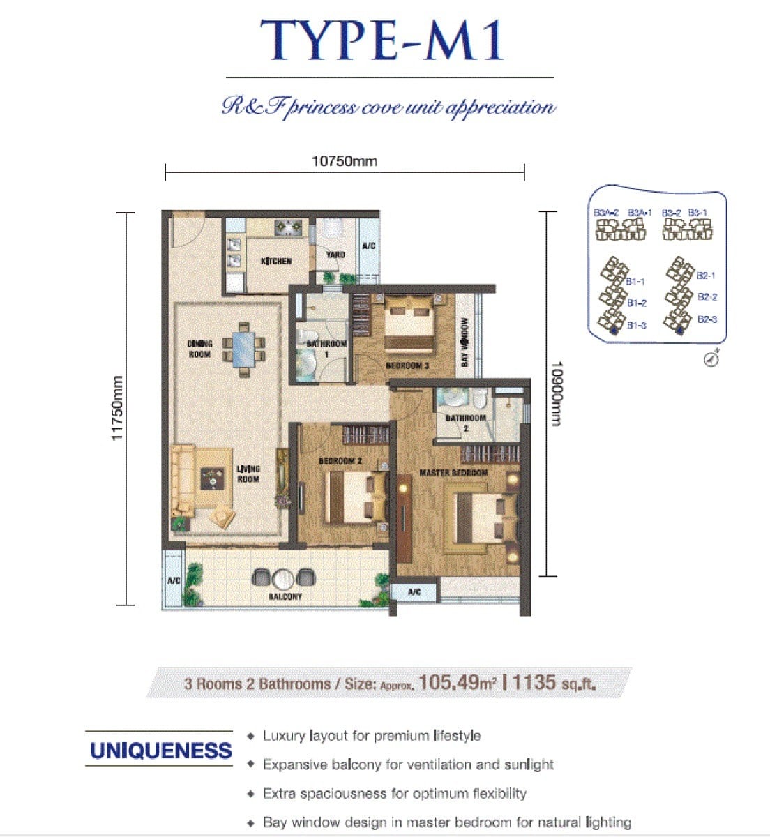 RF Princess Cove JB Floor Plan 3Bedroom