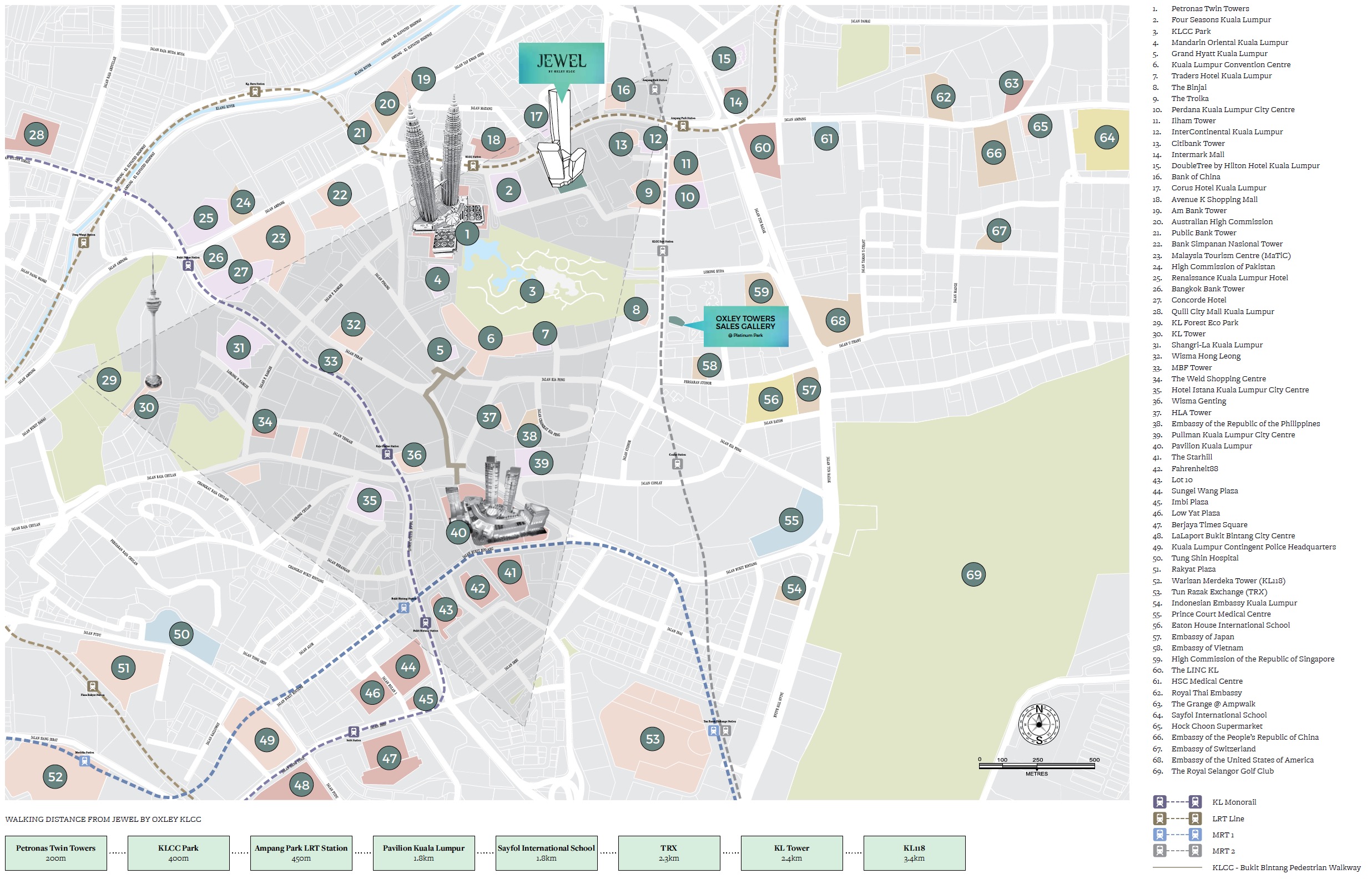 Jewel Oxley KLCC - Location Map