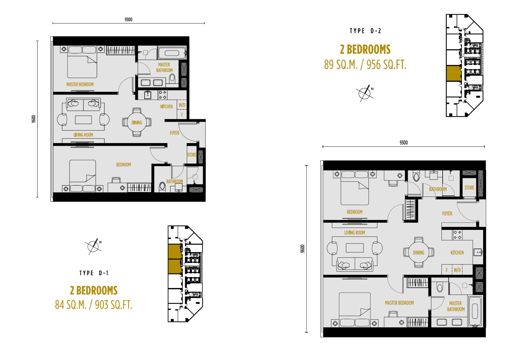 Oxley Towers - SO Sofitel Floor Plan - 2BR