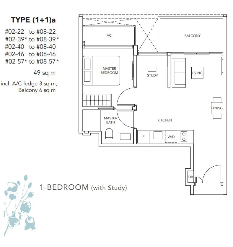 the-jovell-floor plan 1br+study a