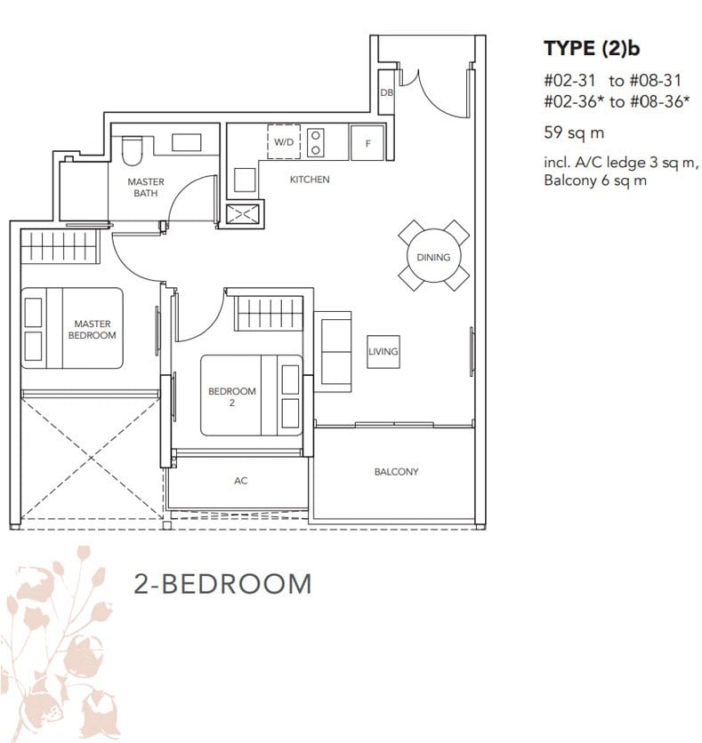 the-jovell-floor plan 2br B