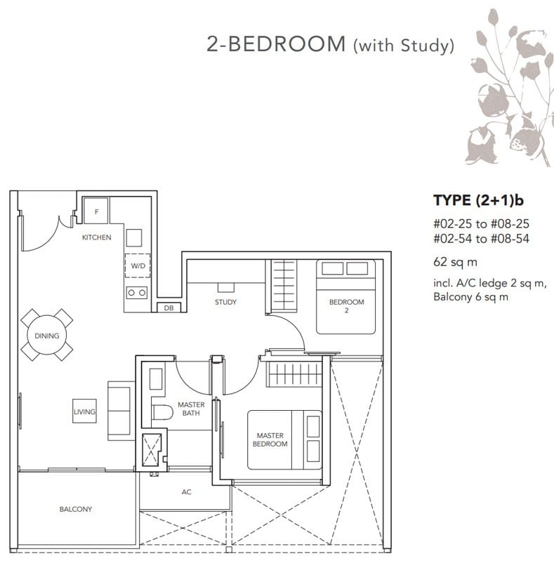 the-jovell-floor plan 2br+study b