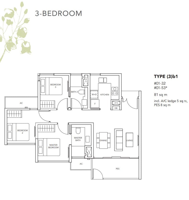 the-jovell-floor plan 3br B