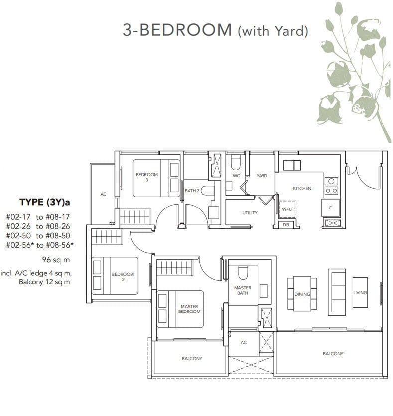 the-jovell-floor plan 3br Yard A