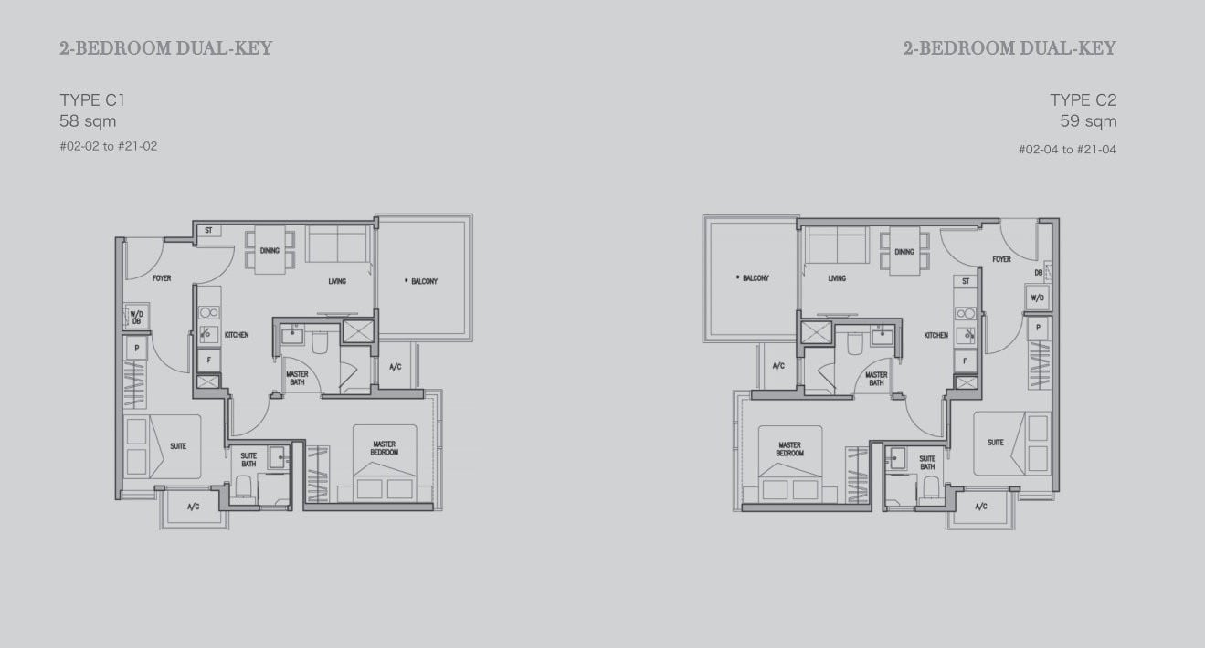 RV Altitude floor plan 2BR Dual Key