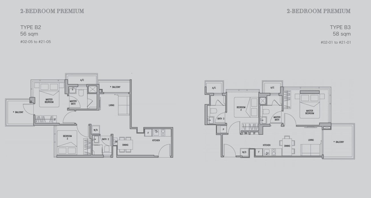 RV Altitude floor plan 2BR Premium