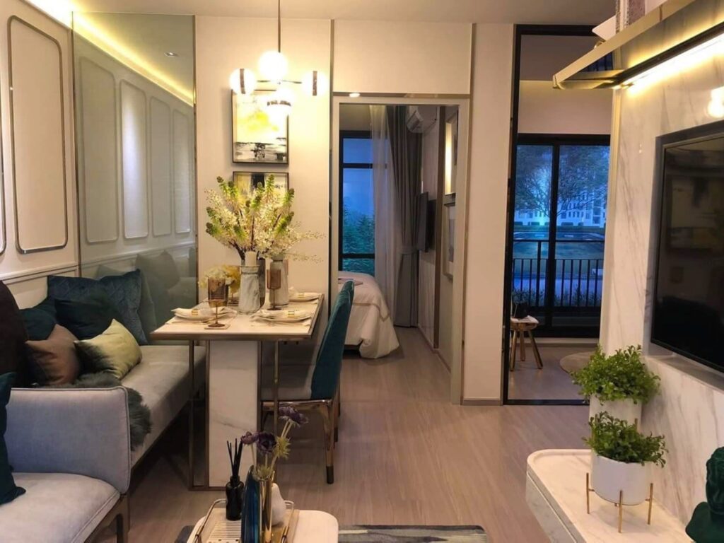 Aspire-Asoke-ratchada-Showunit 1Bedroom Living