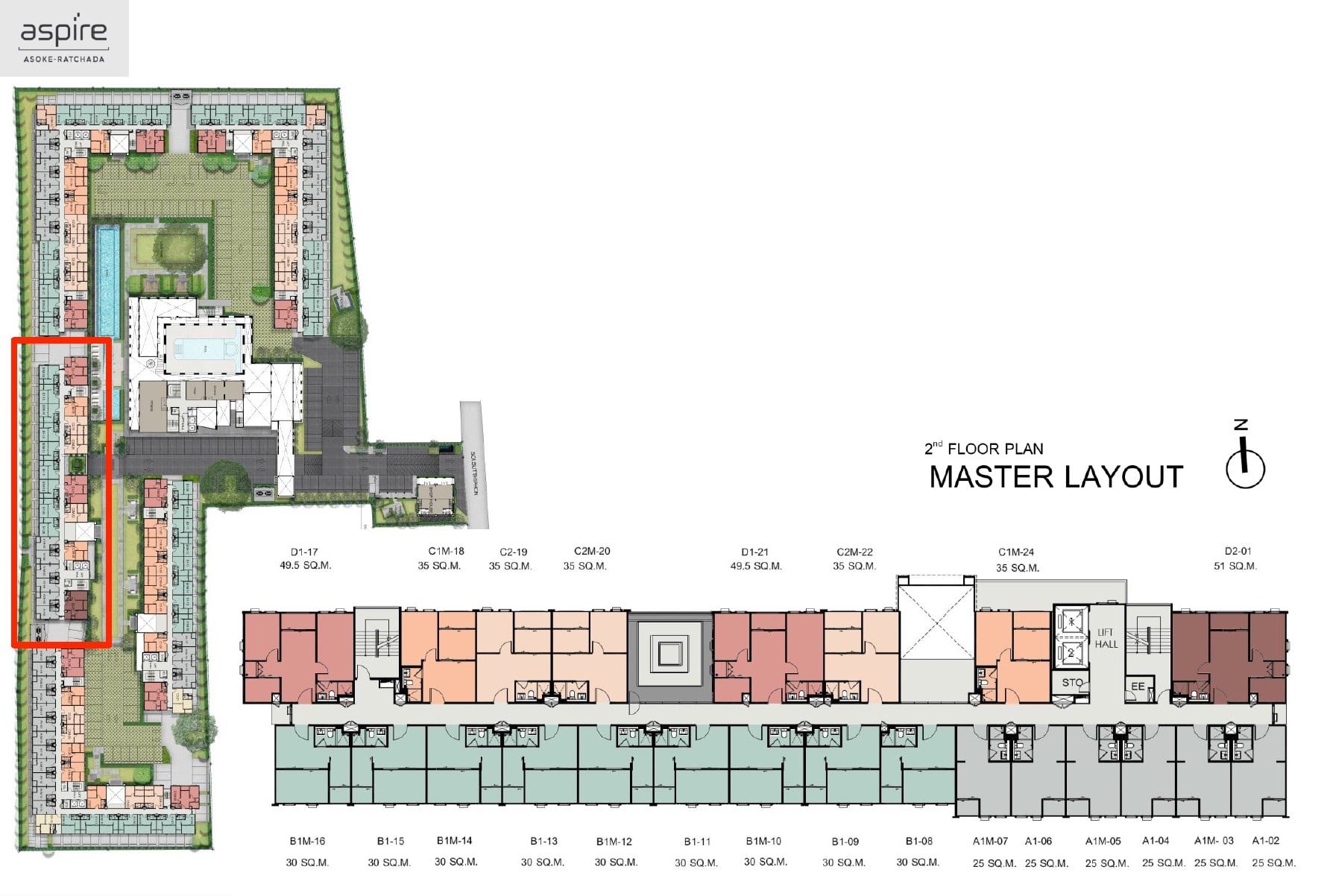 Aspire-Asoke-ratchada-Site-Plan-2nd floor