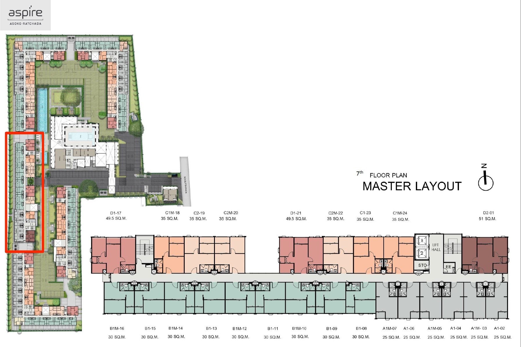 Aspire-Asoke-ratchada-Site-Plan-7th floor