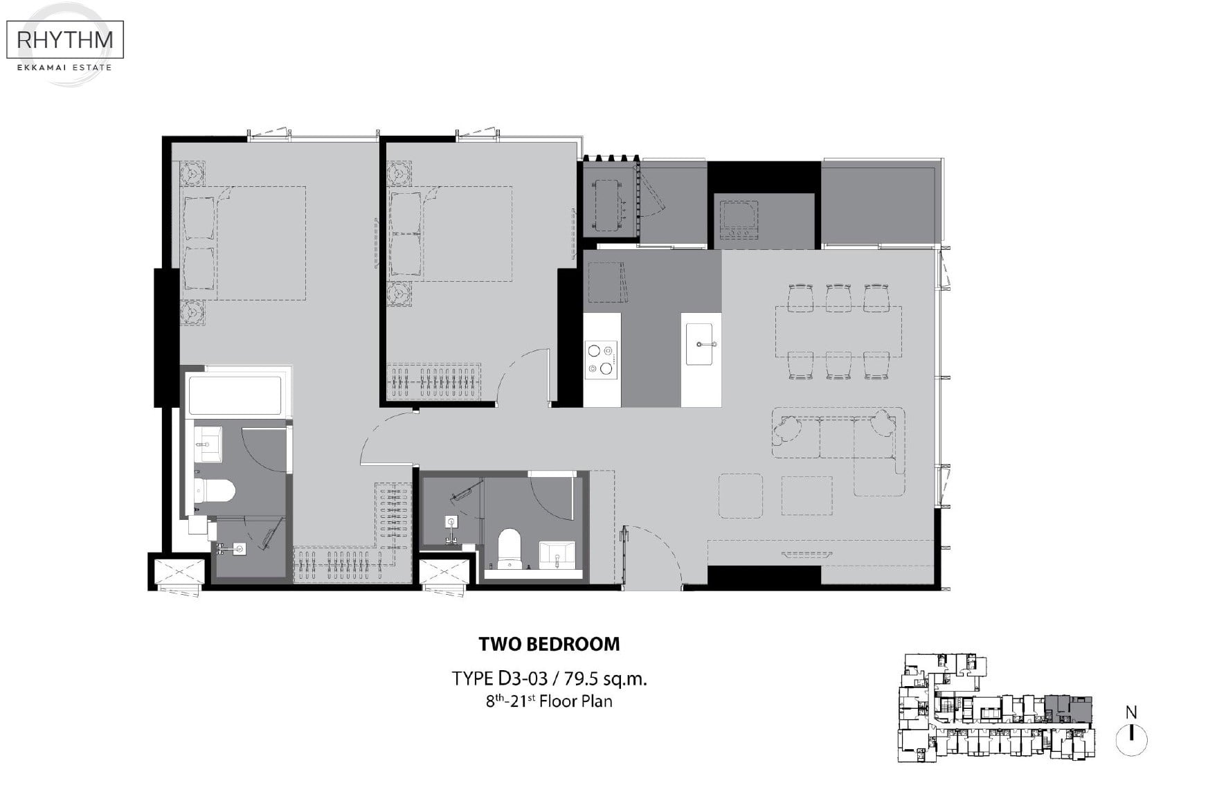 Rhythm-Ekkamai-Estate-Floor Plan 2BR-79.5sqm