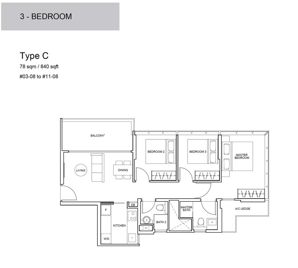 Wilshire-Residences-Floor-Plan-3-Bedroom