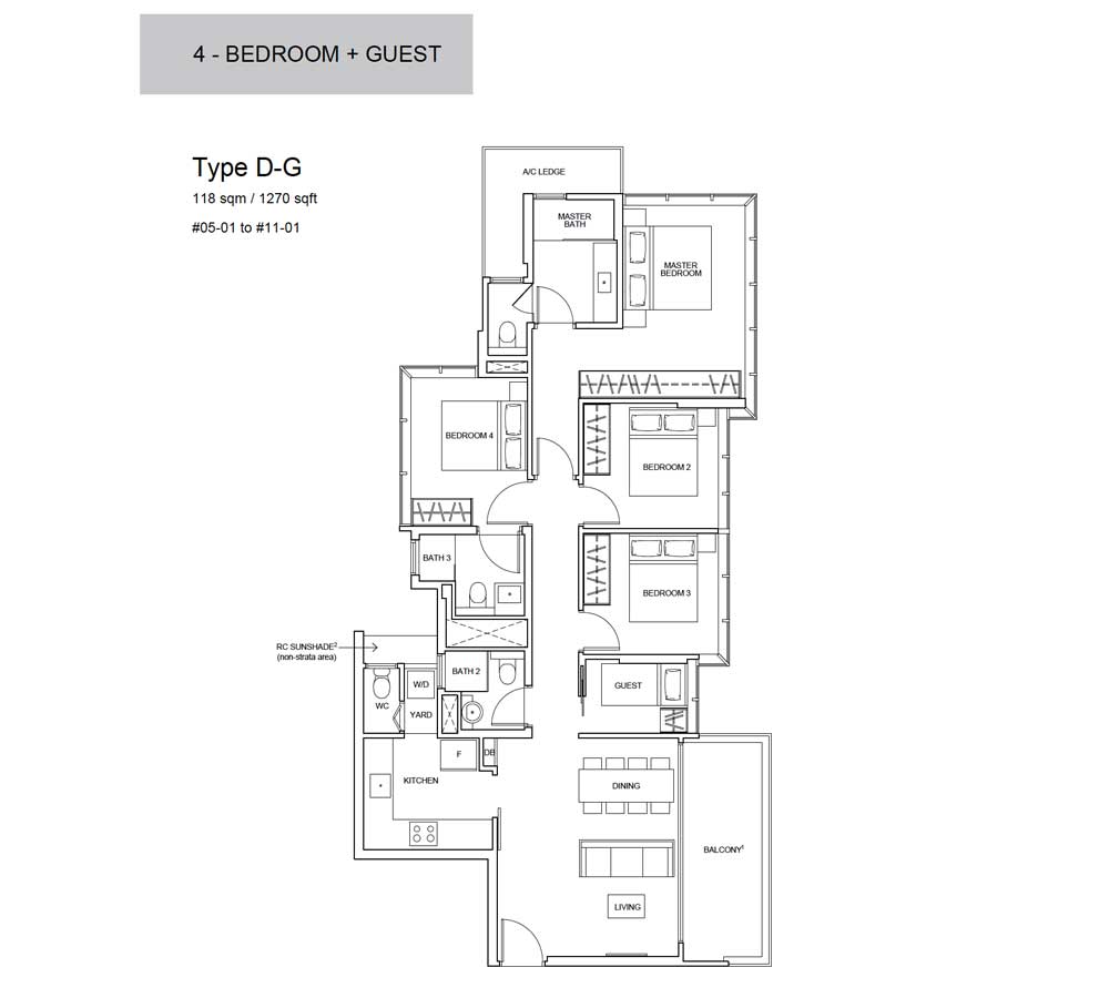 Wilshire-Residences-Floor-Plan-4-Bedroom-with-Guest