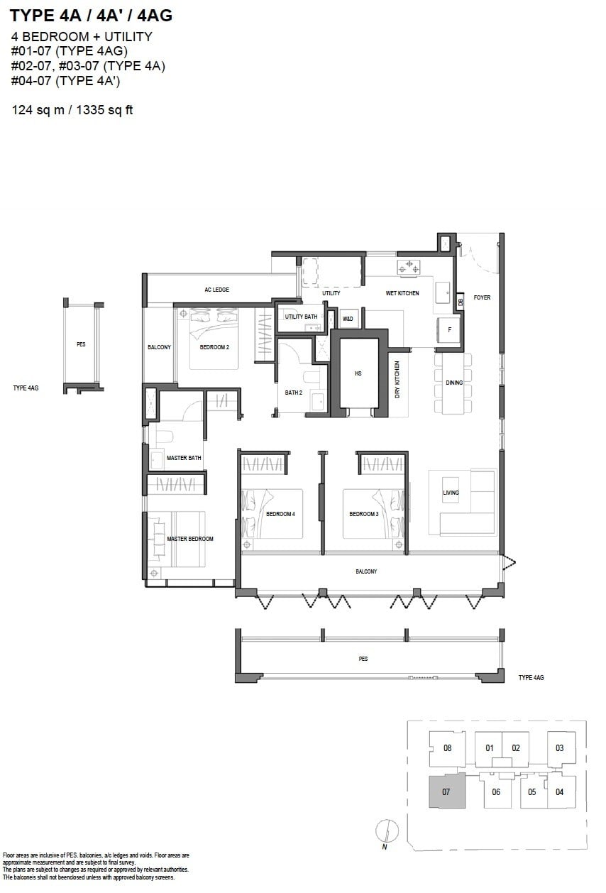 Olloi Joo Chiat Floor Plan 4BR + Utility