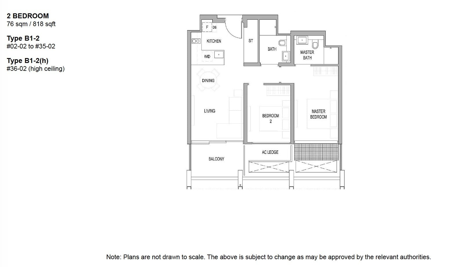 Riviere river valley floor plan 2BR 818 sqft