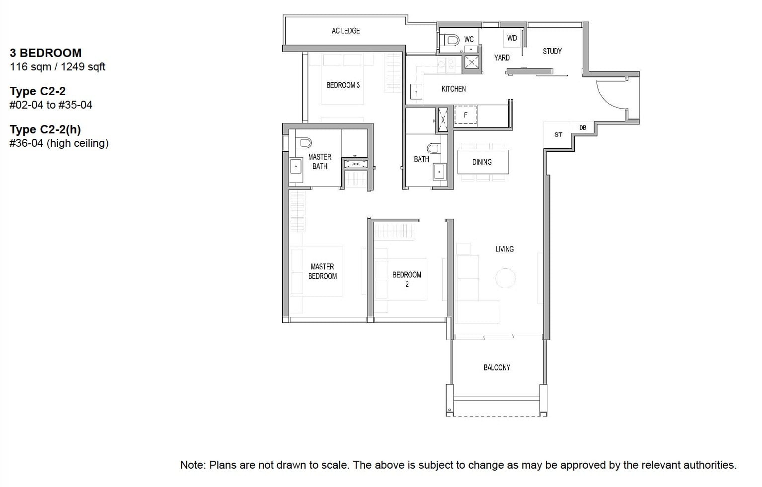 Riviere river valley floor plan 3BR 1249 sqft