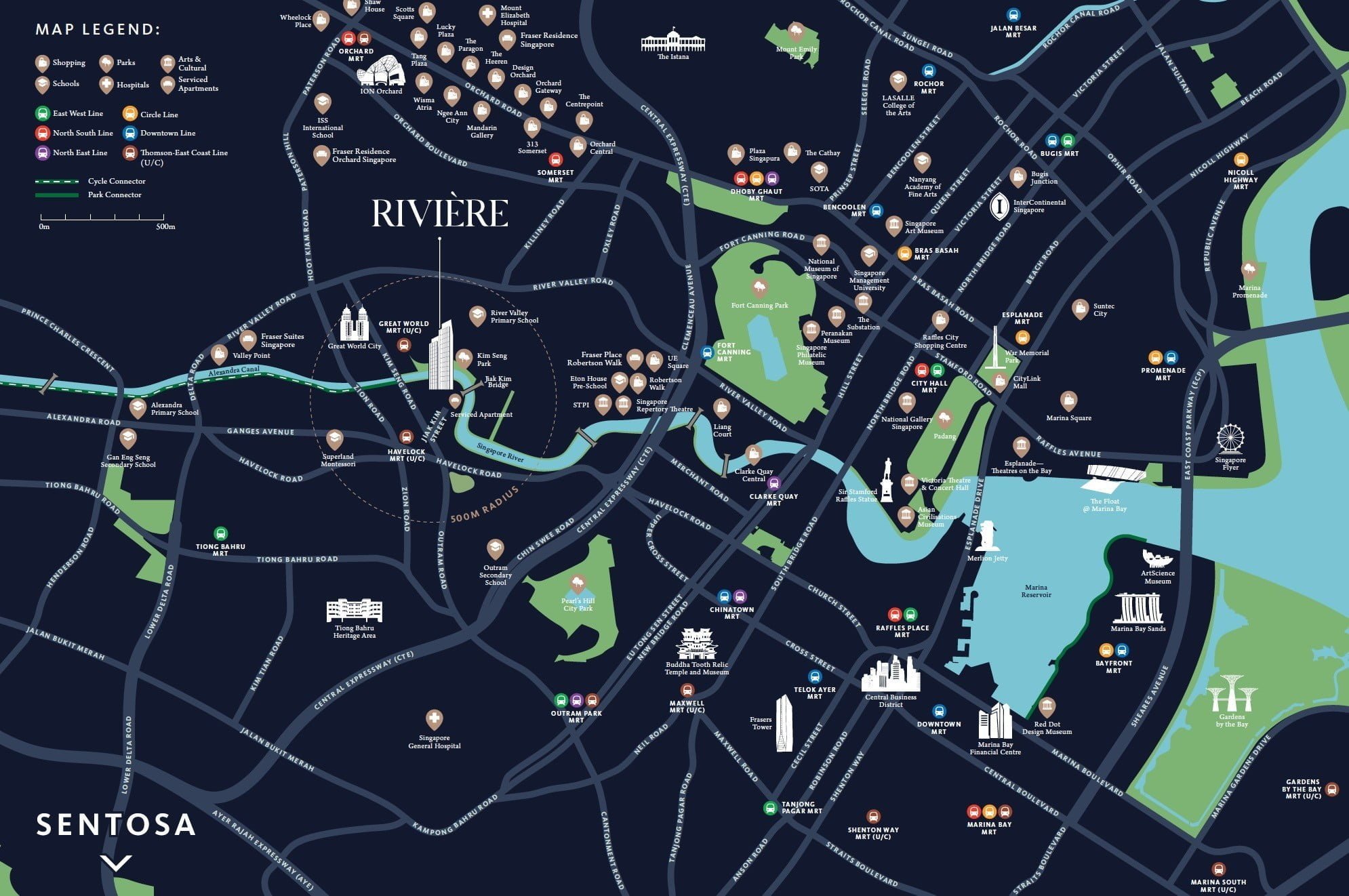 Riviere river valley location map