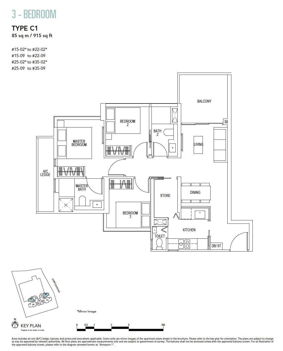 Sky-Everton-Floor Plan-3BR C1