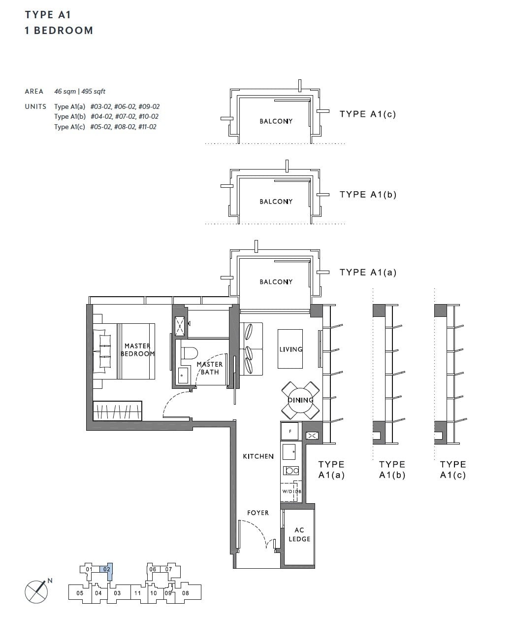 the-hyde-balmoral-floor plan-1BR A1