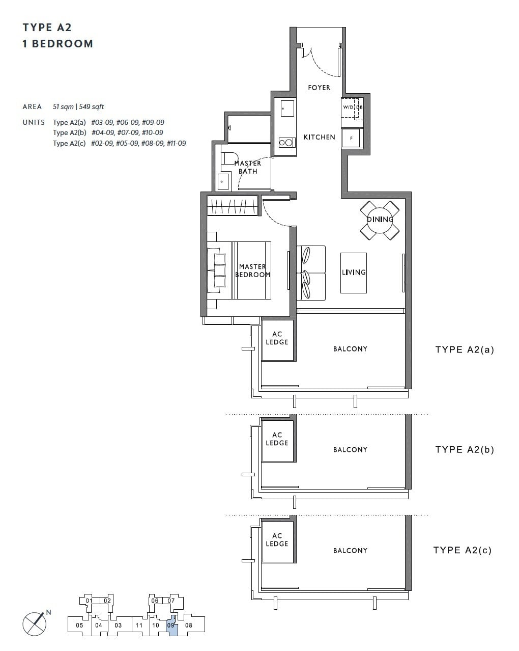 the-hyde-balmoral-floor plan-1BR A2