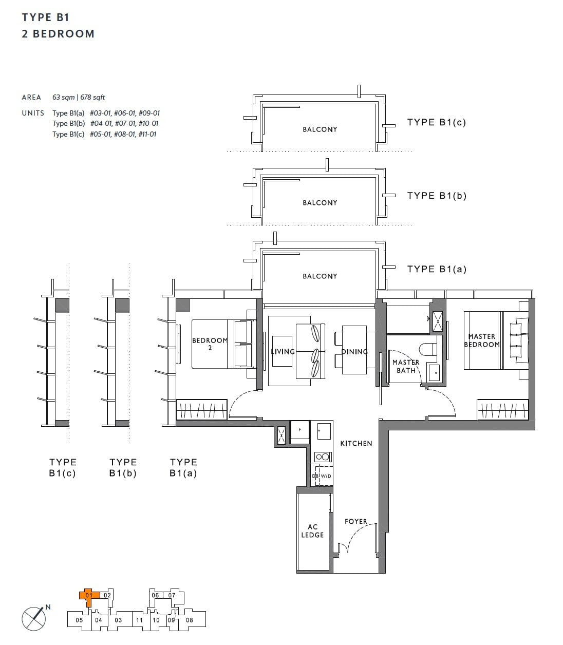 the-hyde-balmoral-floor plan-2BR B1