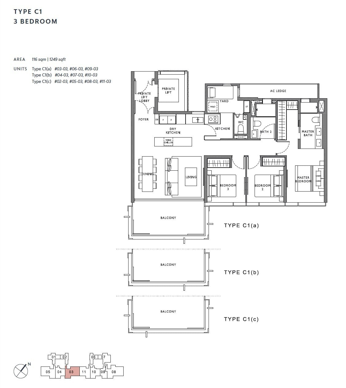 the-hyde-balmoral-floor plan-3BR C1