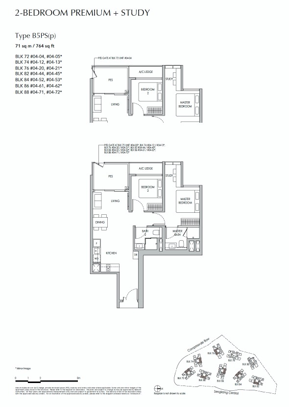 sengkang-grand-floor plan 2BR Premium+S