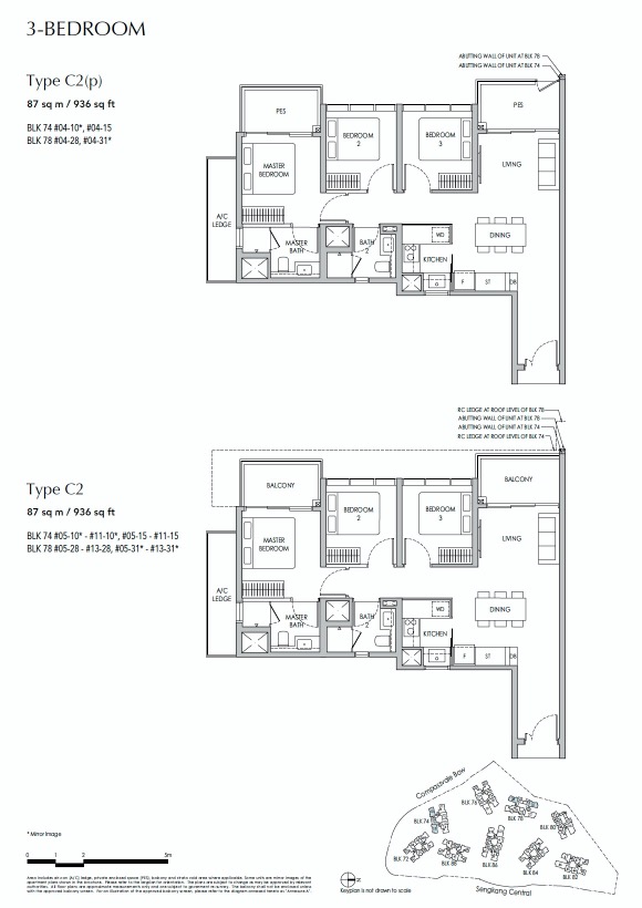 sengkang-grand-floor plan 3BR C2