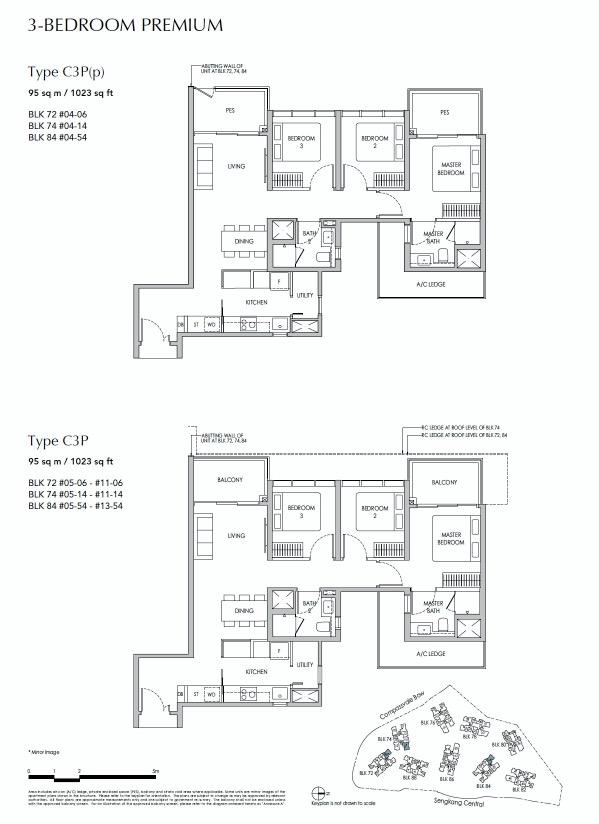 sengkang-grand-floor plan 3BR Premium