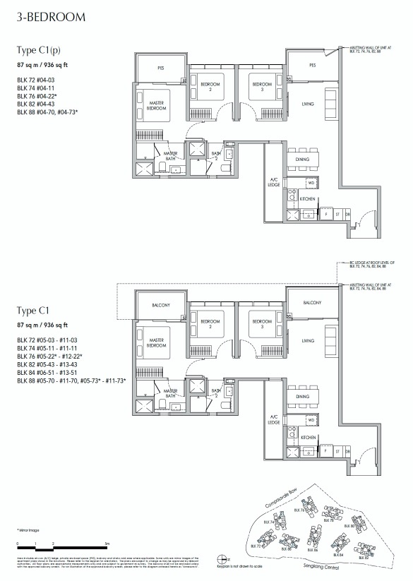 sengkang-grand-floor plan 3BR