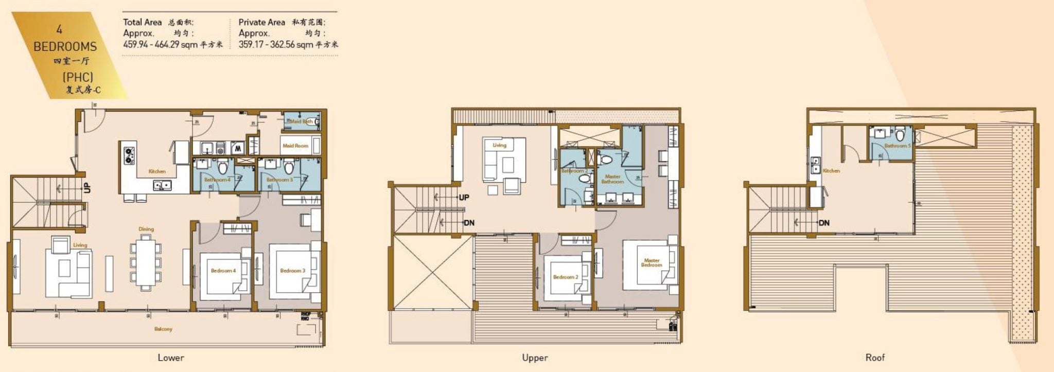 Royal Platinum Floor Plan 4BR Duplex full C