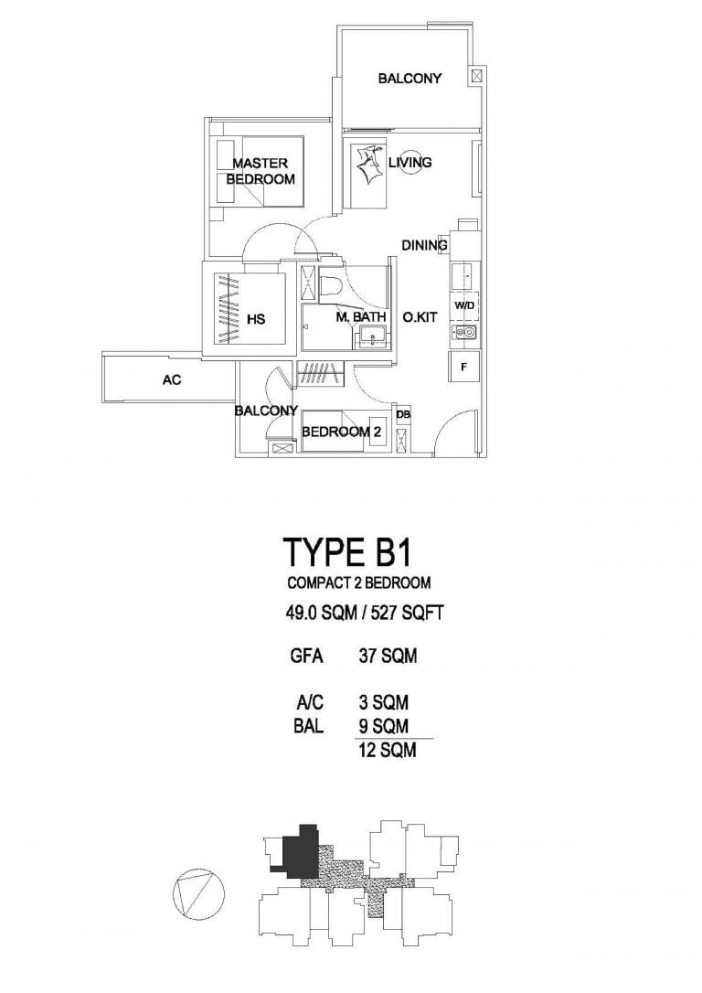 Uptown-Farrer-FloorPlan-2-Bed-B1