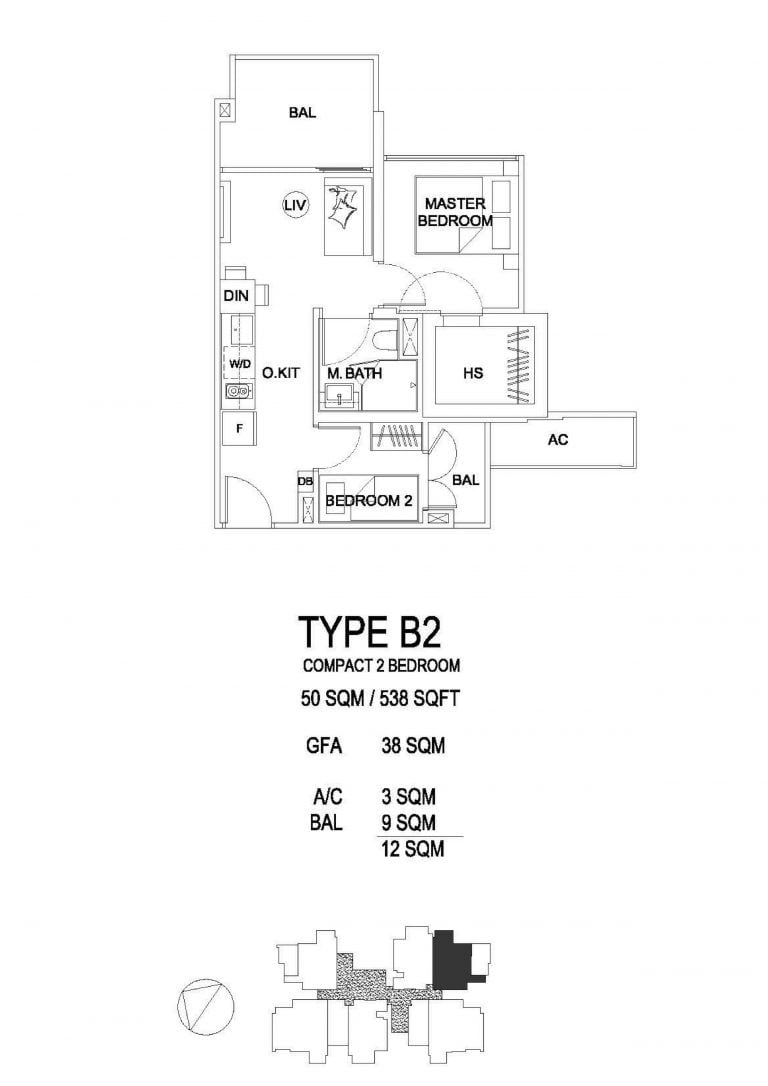 Uptown-Farrer-FloorPlan-2-Bed-B2