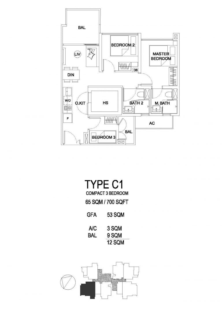 Uptown-Farrer-FloorPlan-3-Bed-C1