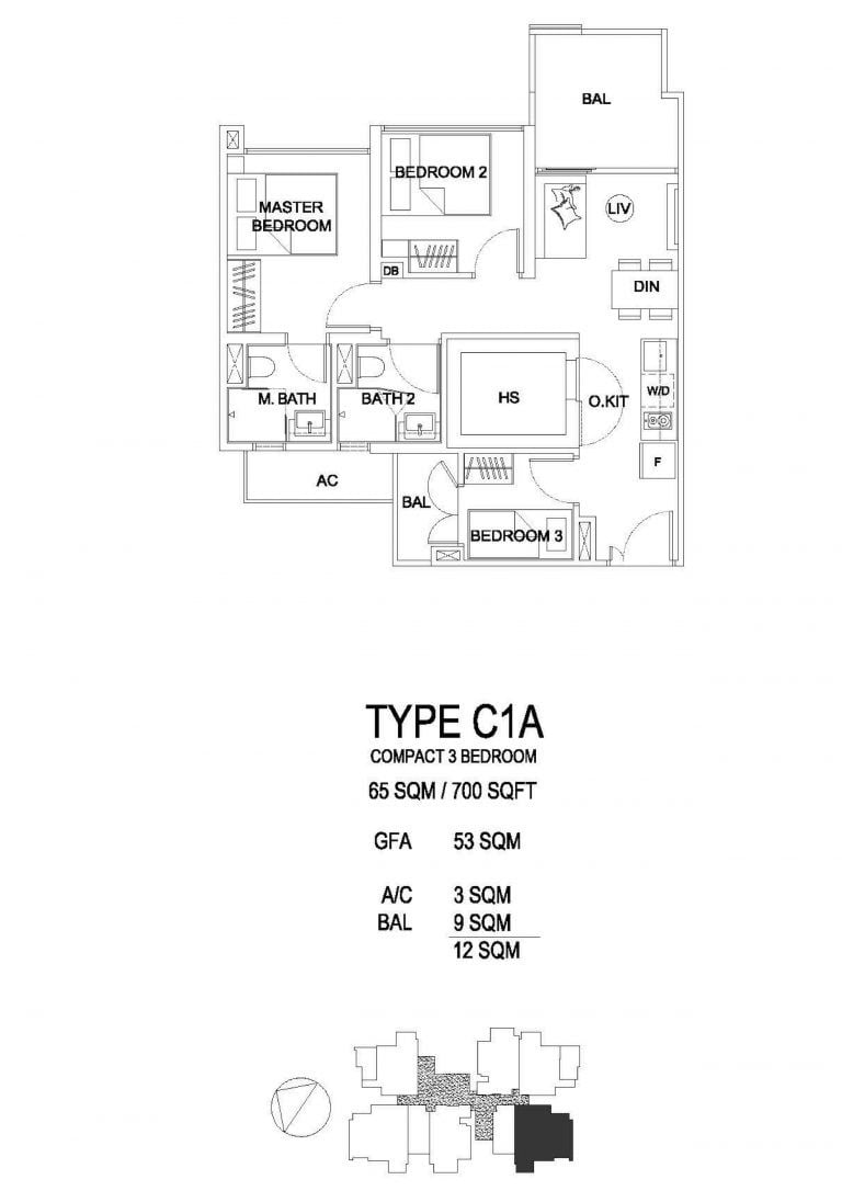 Uptown-Farrer-FloorPlan-3-Bed-C1A