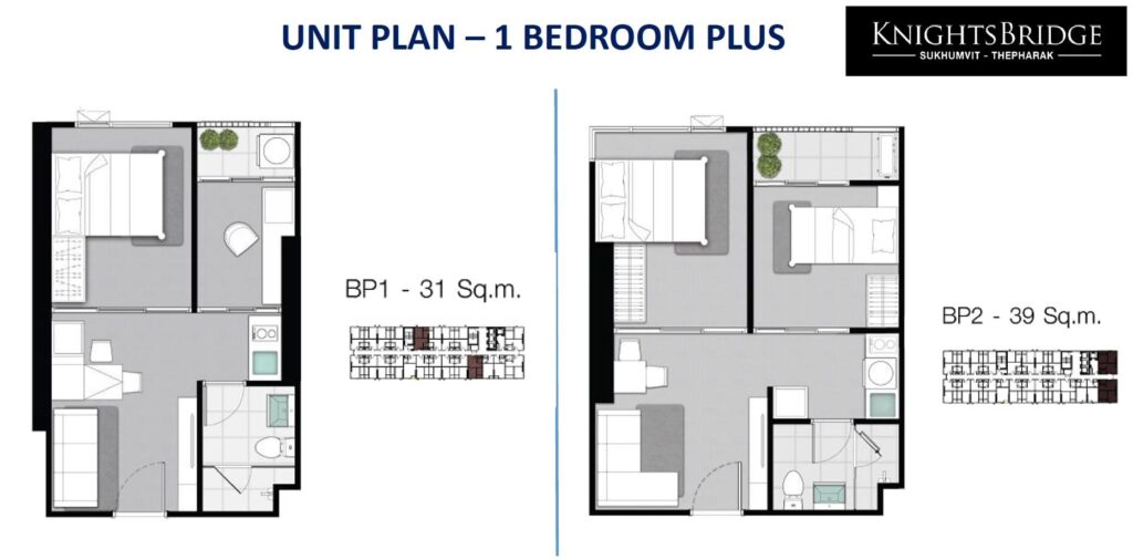 Knightsbridge-sukhumvit-thepharak-Floor plan 1BR plus