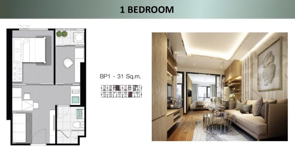 Knightsbridge-sukhumvit-thepharak-Floor plan 1BR showroom