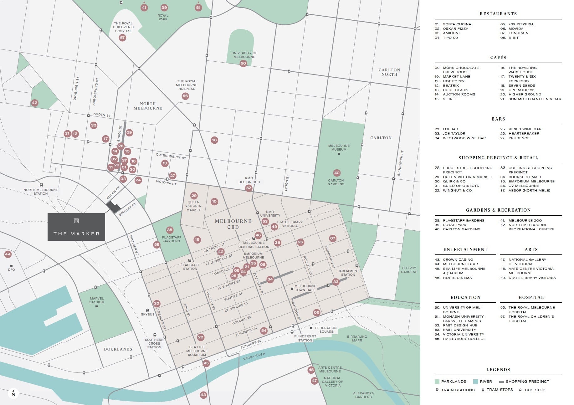 The Marker Melbourne-Location Map