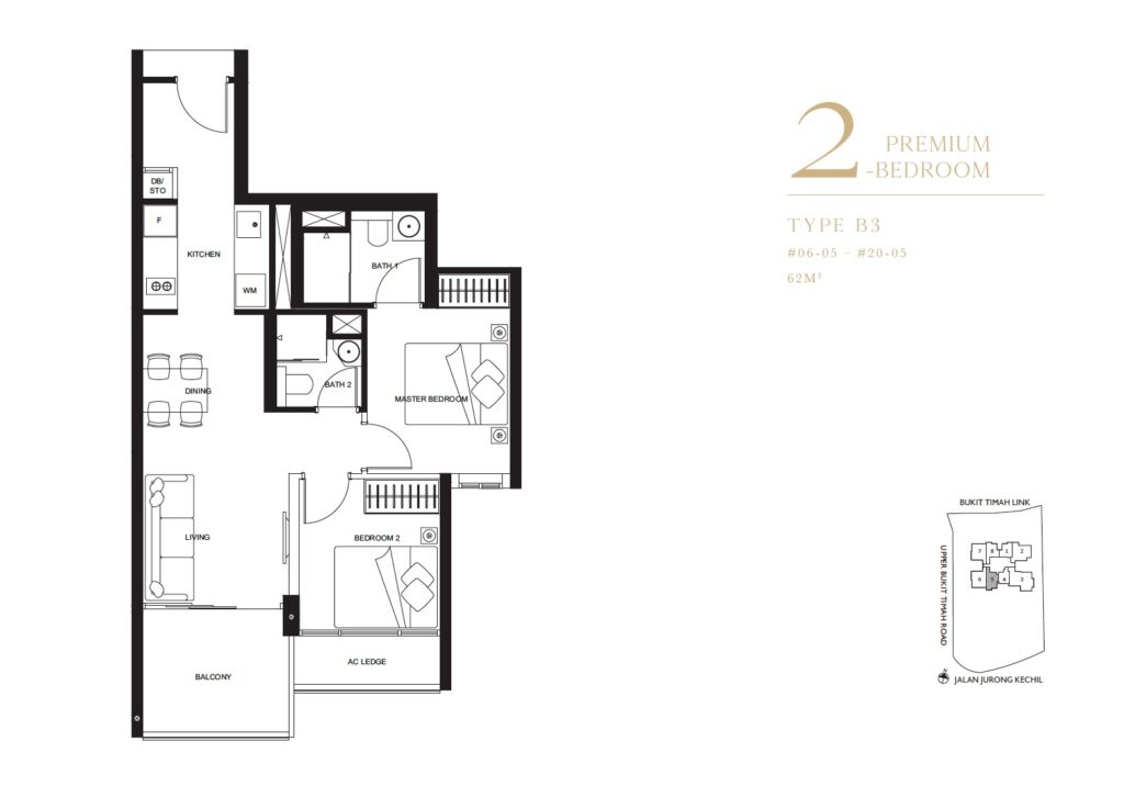 linq condo floor plan 2BR-B3