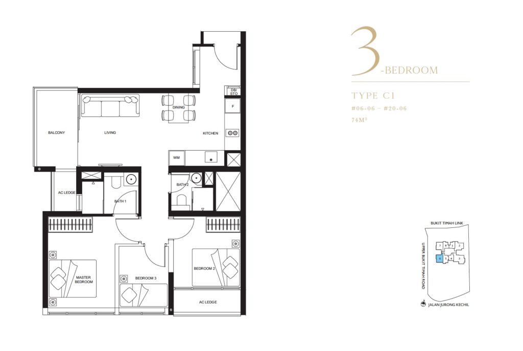 linq condo floor plan 3BR-C1