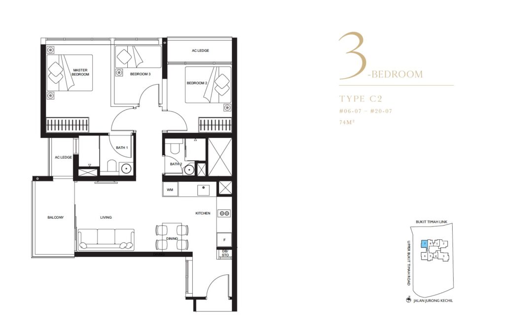 linq condo floor plan 3BR-C2