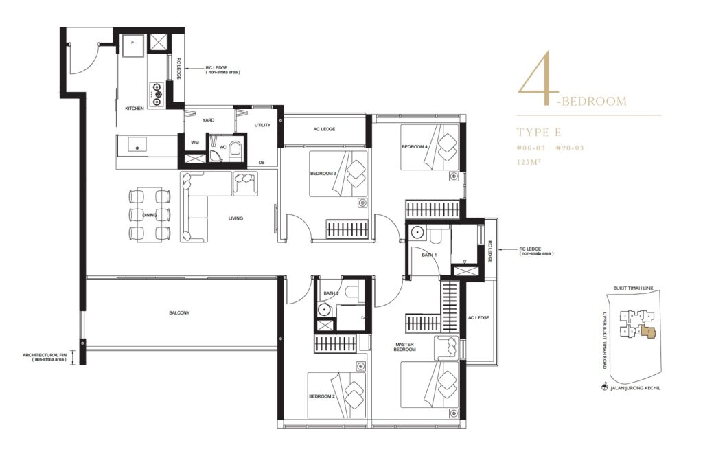 linq condo floor plan 4BR-E