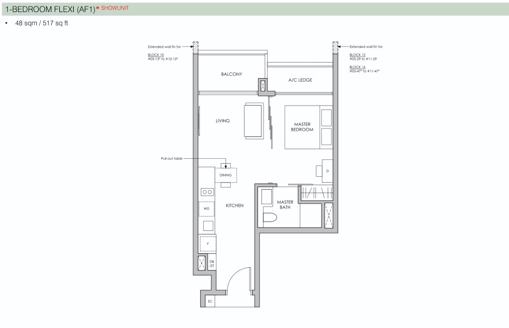 Pasir Ris 8-floor plan 1BR showflat