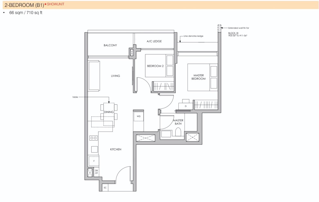 Pasir Ris 8-floor plan 2BR showflat