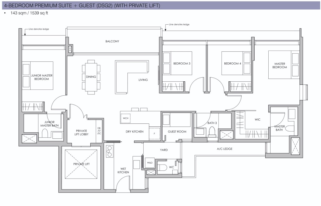 Pasir Ris 8-floor plan 4BR Guest