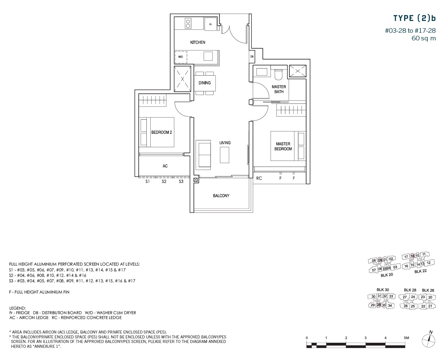 penrose-sims-floorplan 2BR 1Bath B