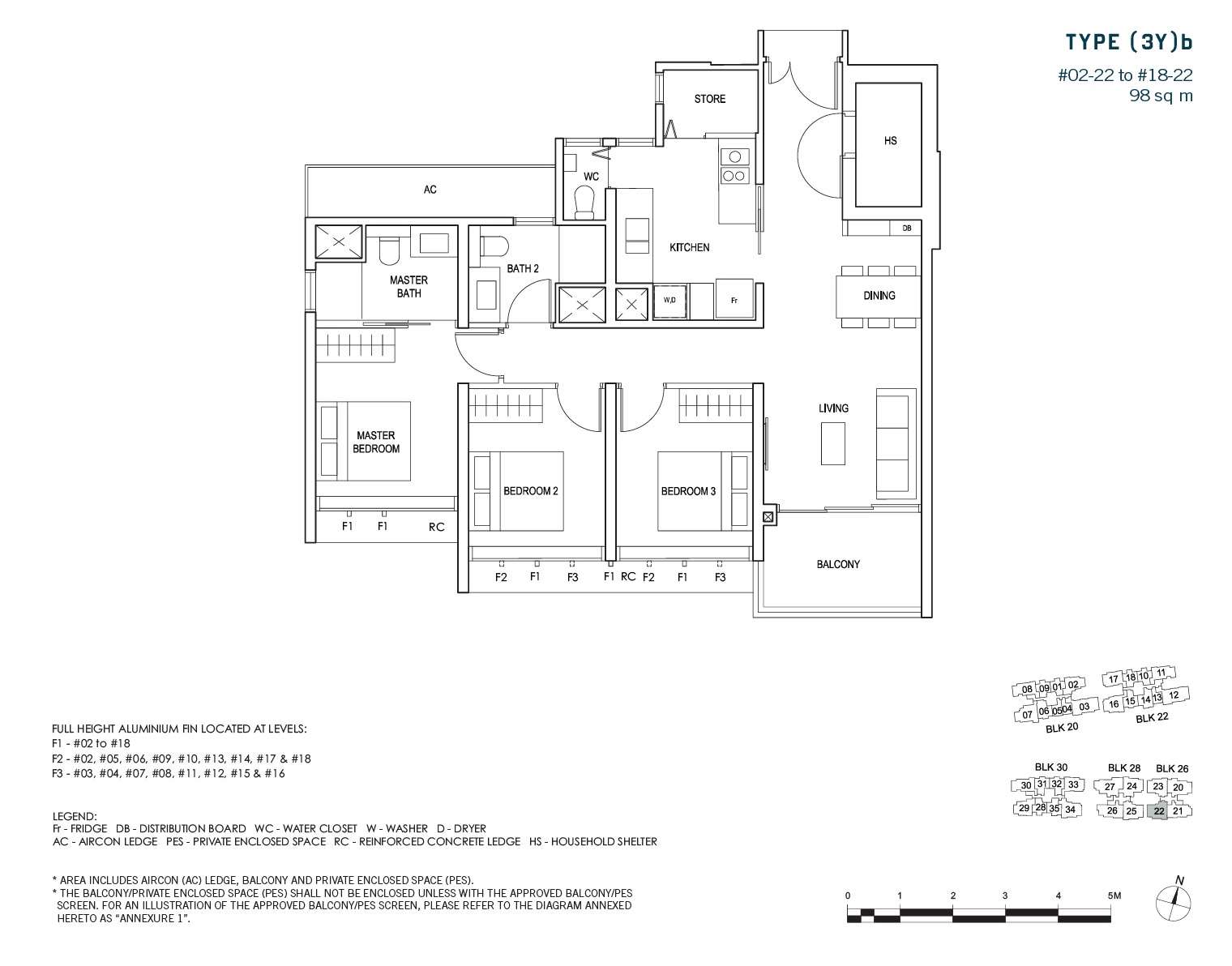 penrose-sims-floorplan 3BR-Premium