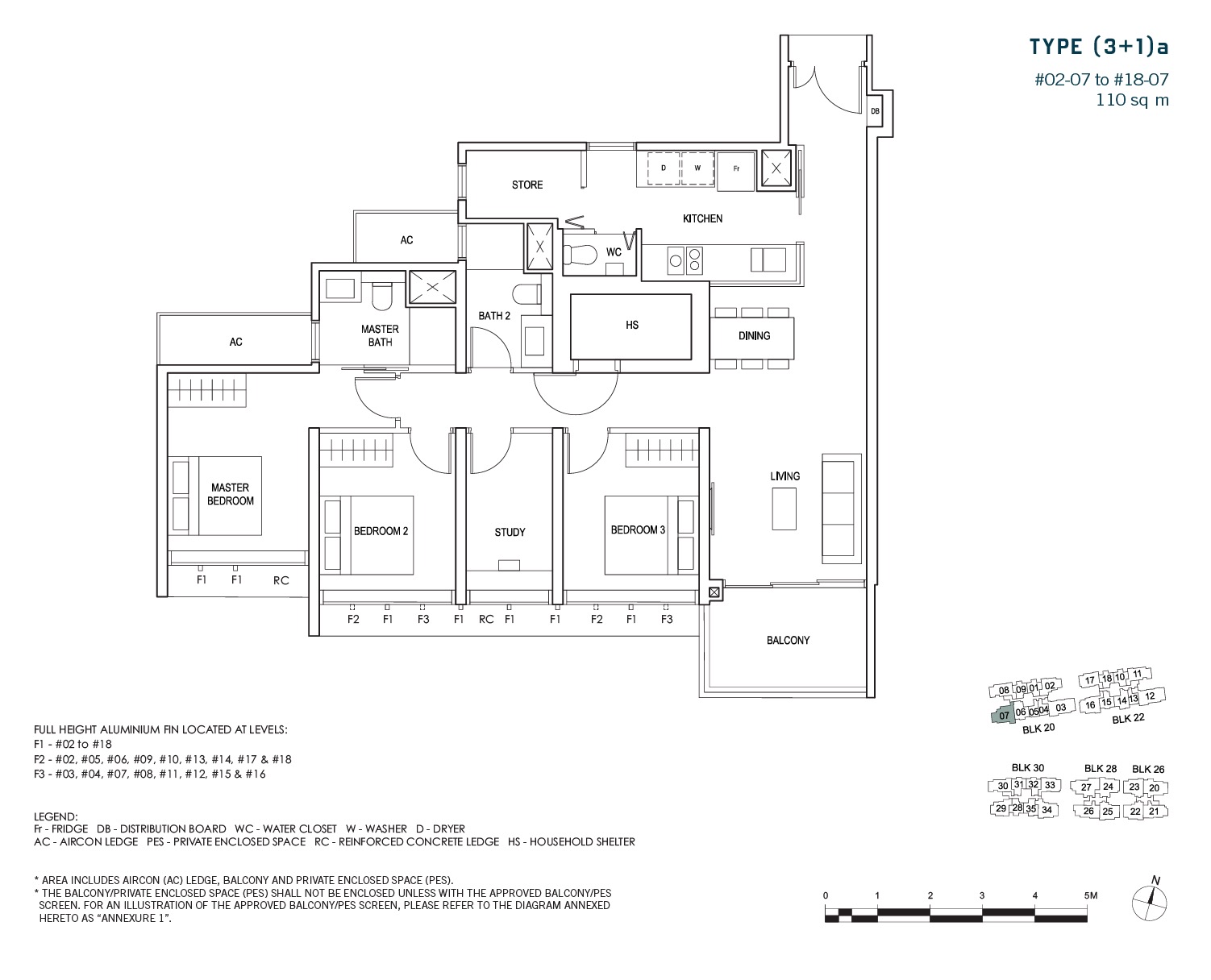 penrose-sims-floorplan 3BR+1