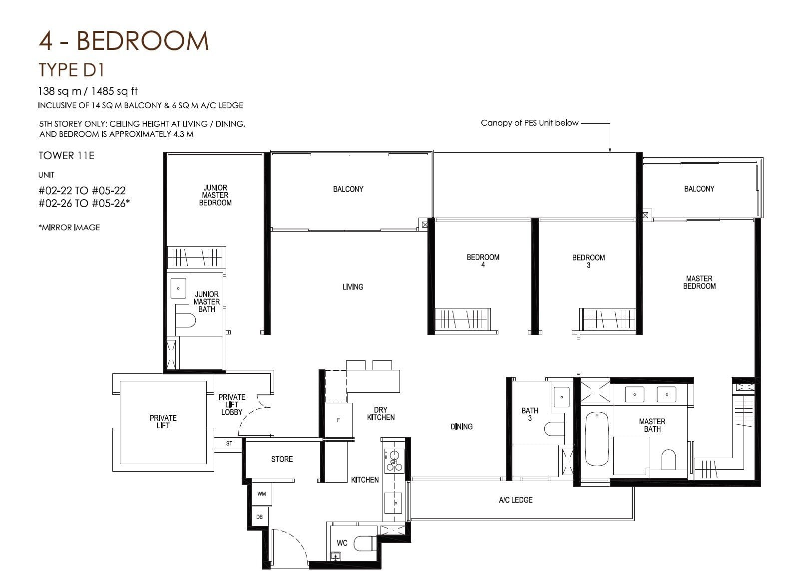 daintree-condo-floor plan 4BR