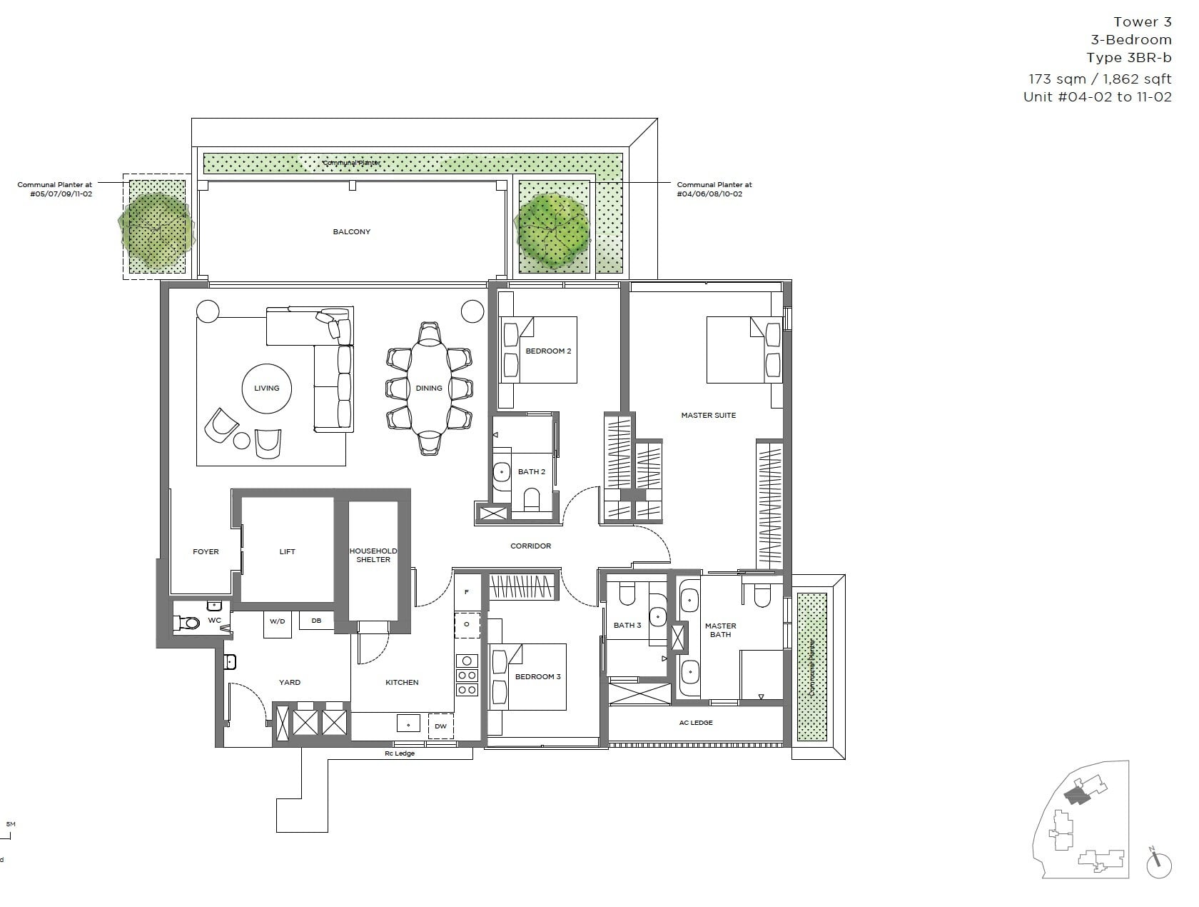 15-Holland Hill -floor plan 3BR b