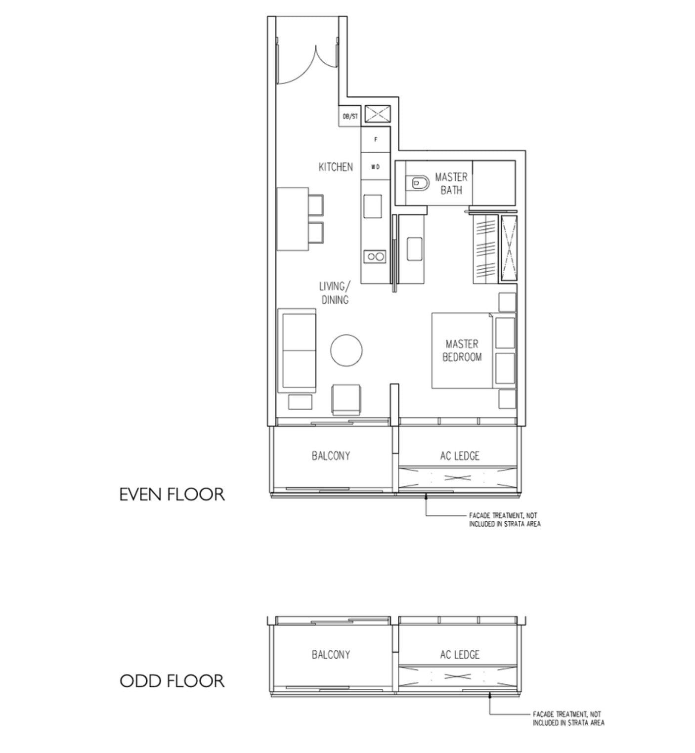 19 Nassim Condo floor plan 1BR type A2